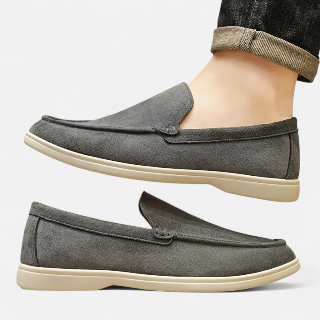 Old Fortune | Męskie Loafersy PU – Beżowo-Brązowa Klasyka Slip-On