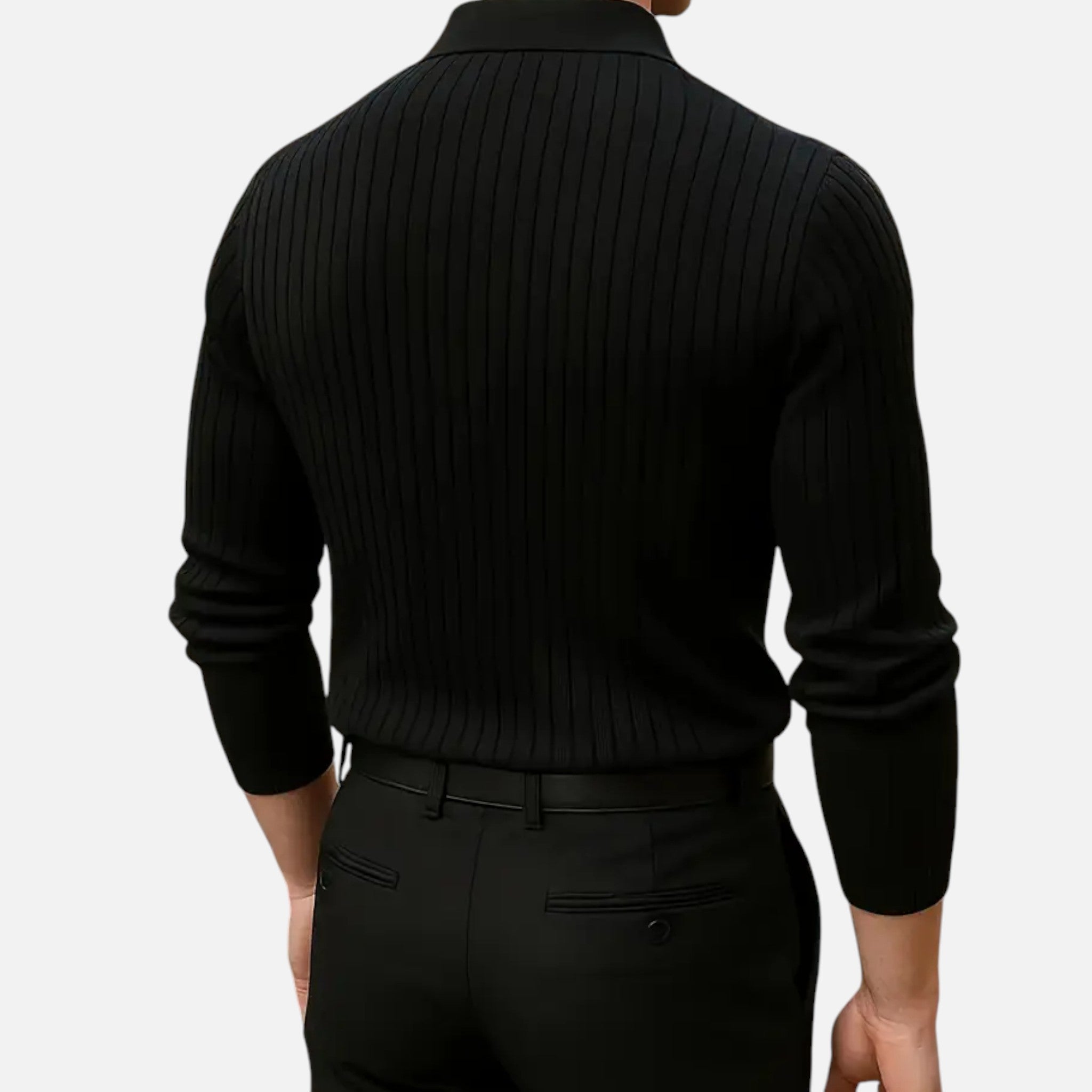 Old Fortune | Męska Koszula Dzianinowa – Pasiasty Slim Fit
