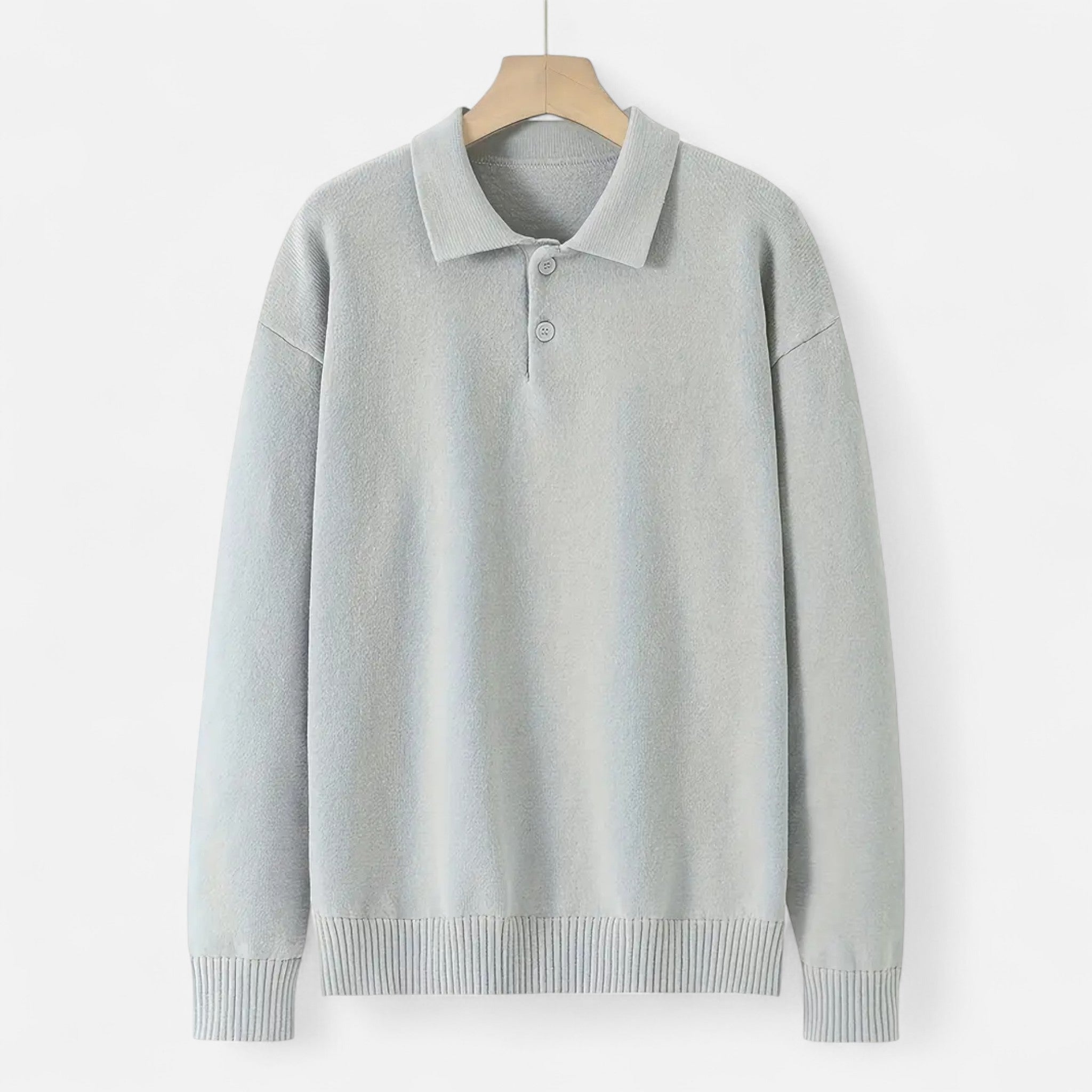 Old Fortune | Męski Sweter Polo – Guziki i Luźna Dzianina
