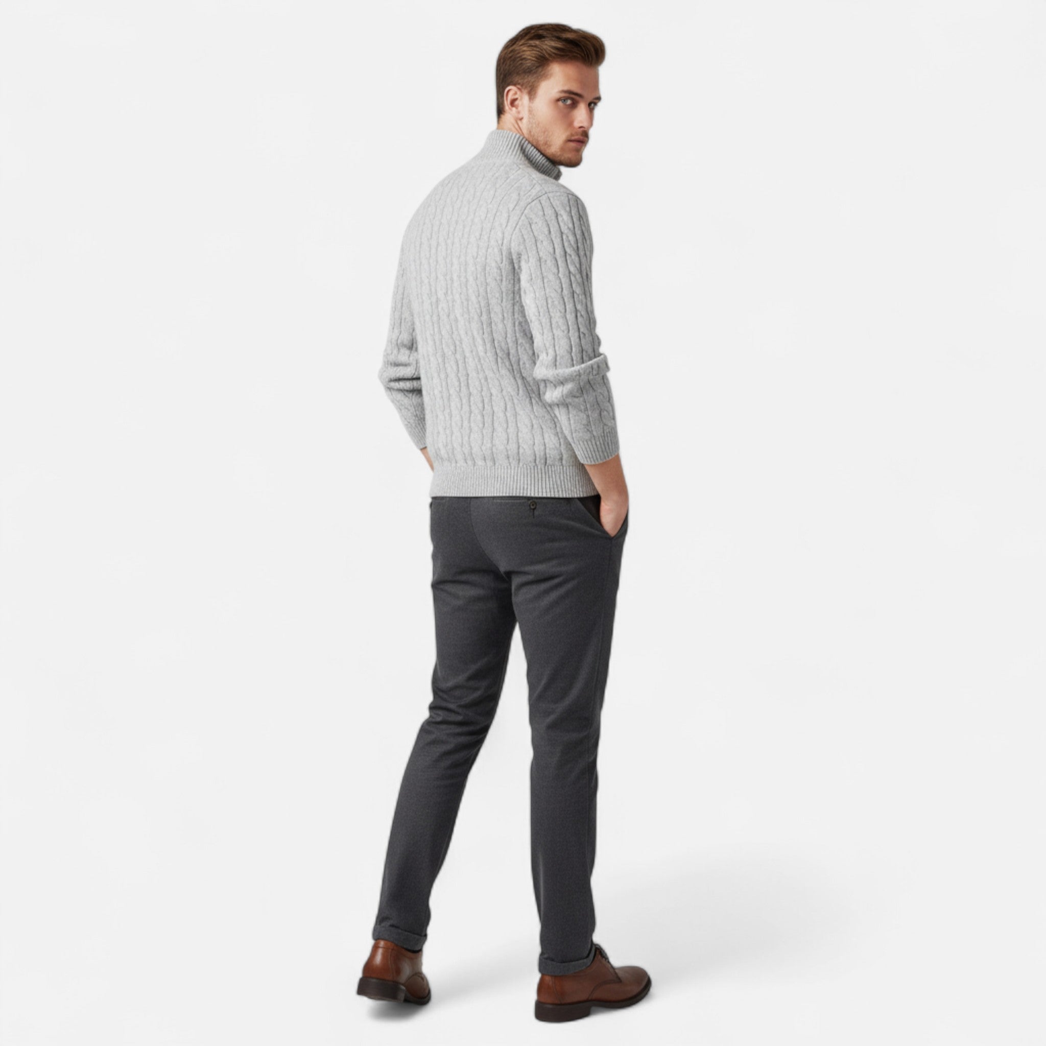 Old Fortune | Męski Sweter z Półgolfem – Bawełna 100%