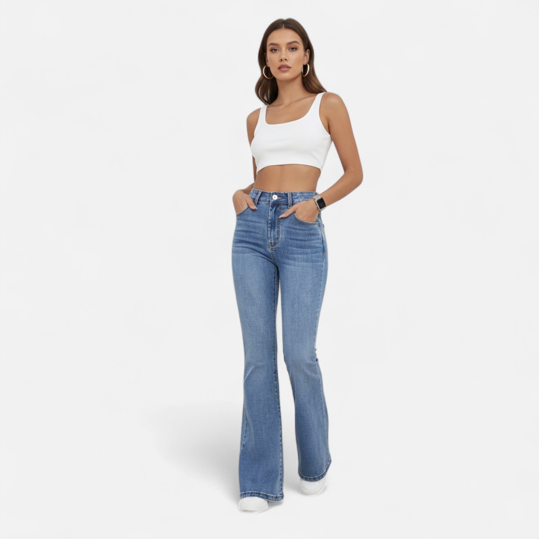 Old Fortune | Damskie Jeansy – Eleganckie Rozszerzane z Wysokim Stanem