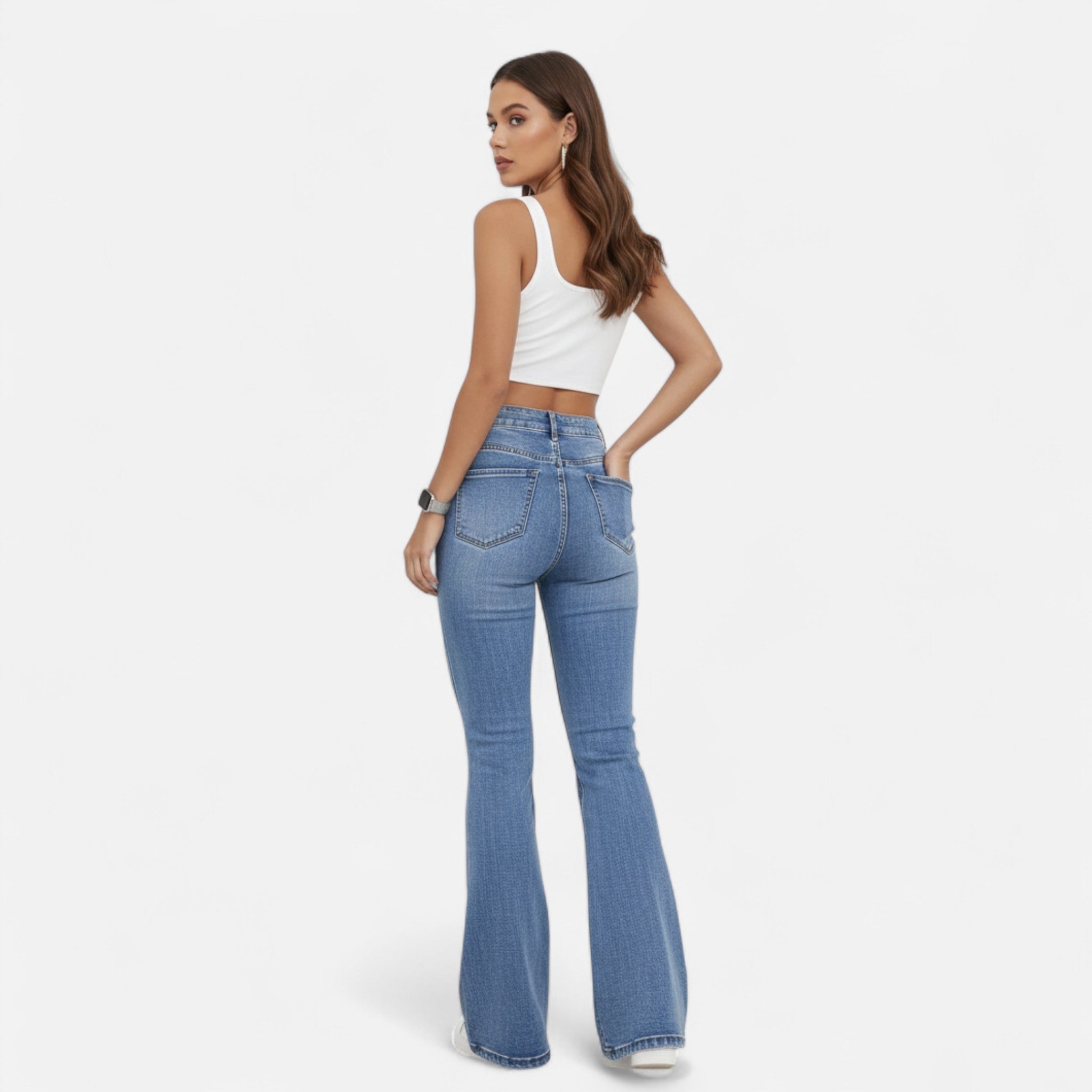 Old Fortune | Damskie Jeansy – Eleganckie Rozszerzane z Wysokim Stanem