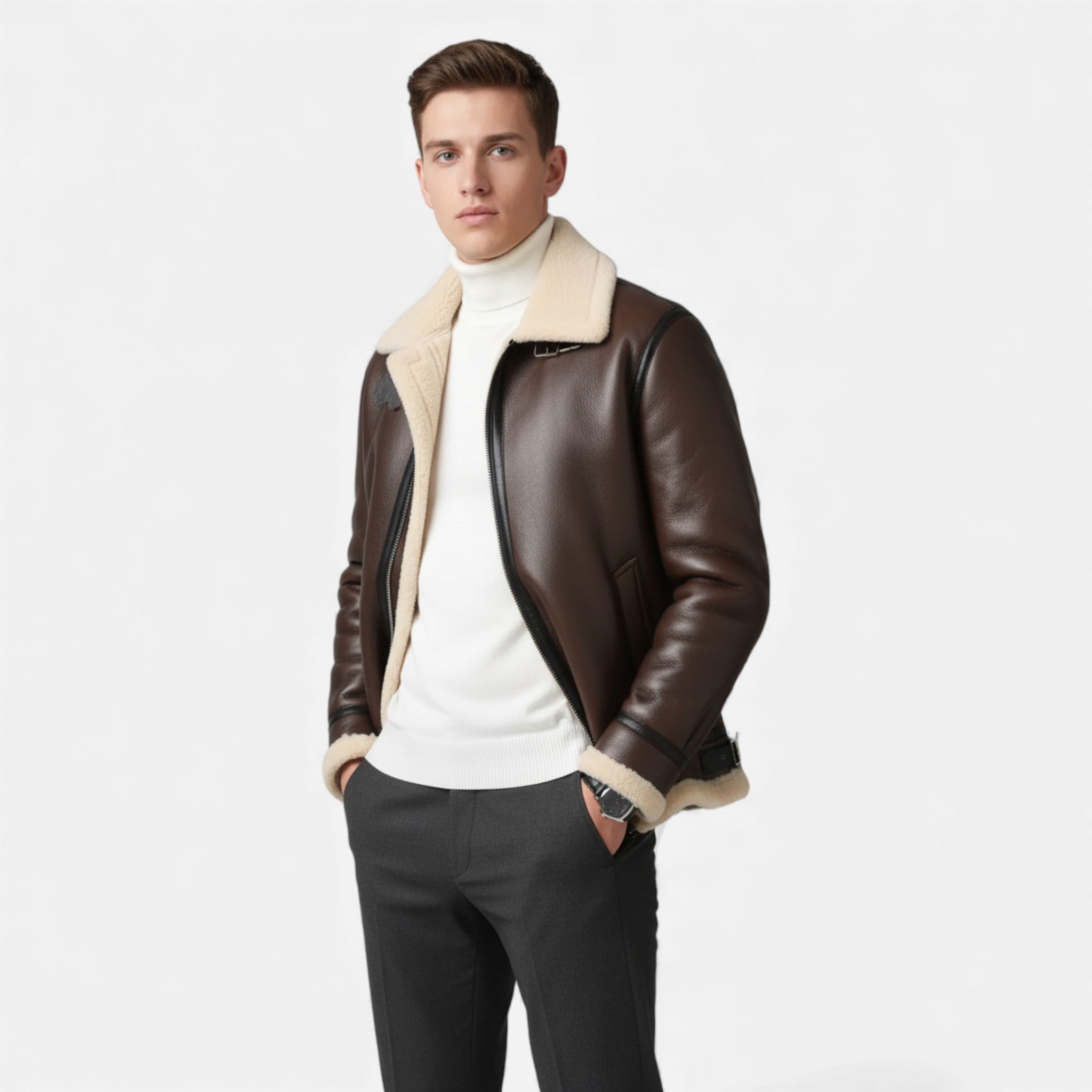 Old Fortune | Męska Kurtka Casual z Fleece