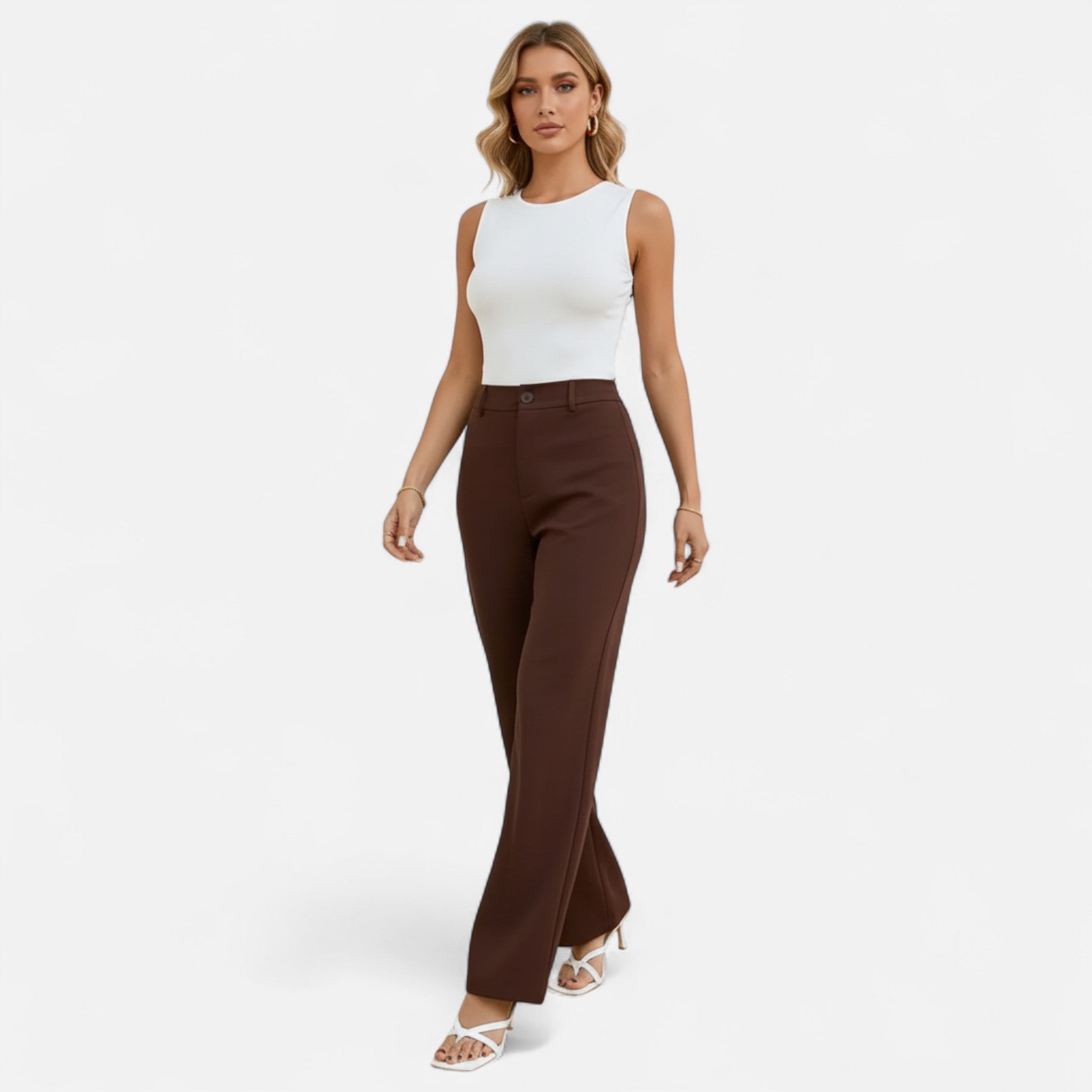 Old Fortune | Beżowe damskie spodnie o casualowej elegancji