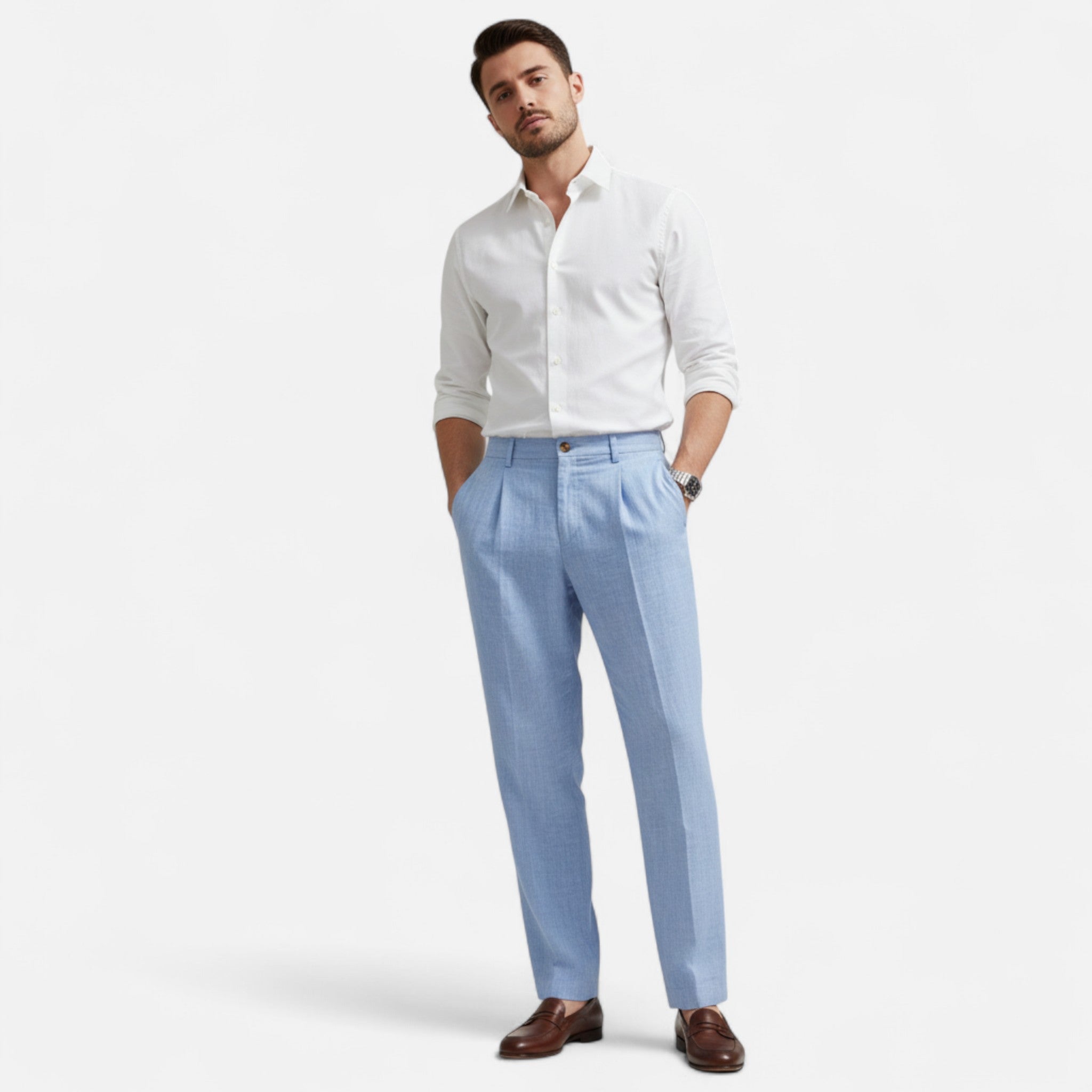 Old Fortune | Męskie Spodnie – Luksusowy Len w Klasycznym Stylu