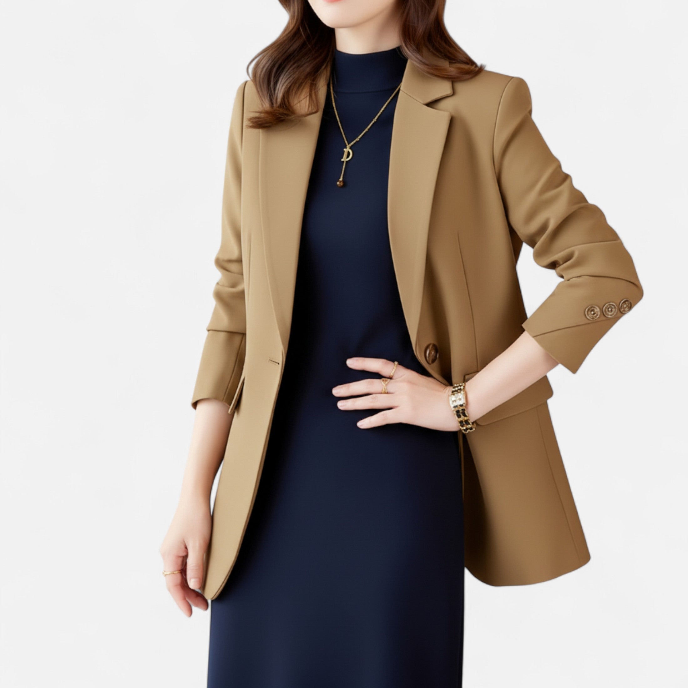 Old Fortune | Elegancka damska marynarka ze złotymi guzikami