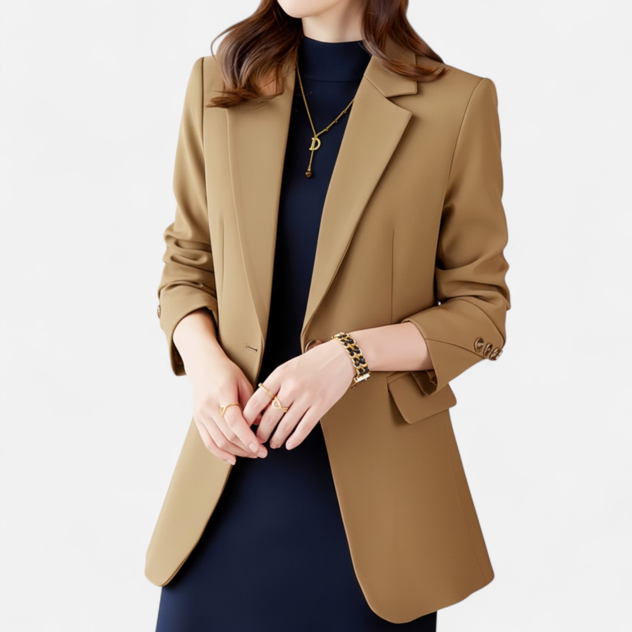 Old Fortune | Elegancka damska marynarka ze złotymi guzikami