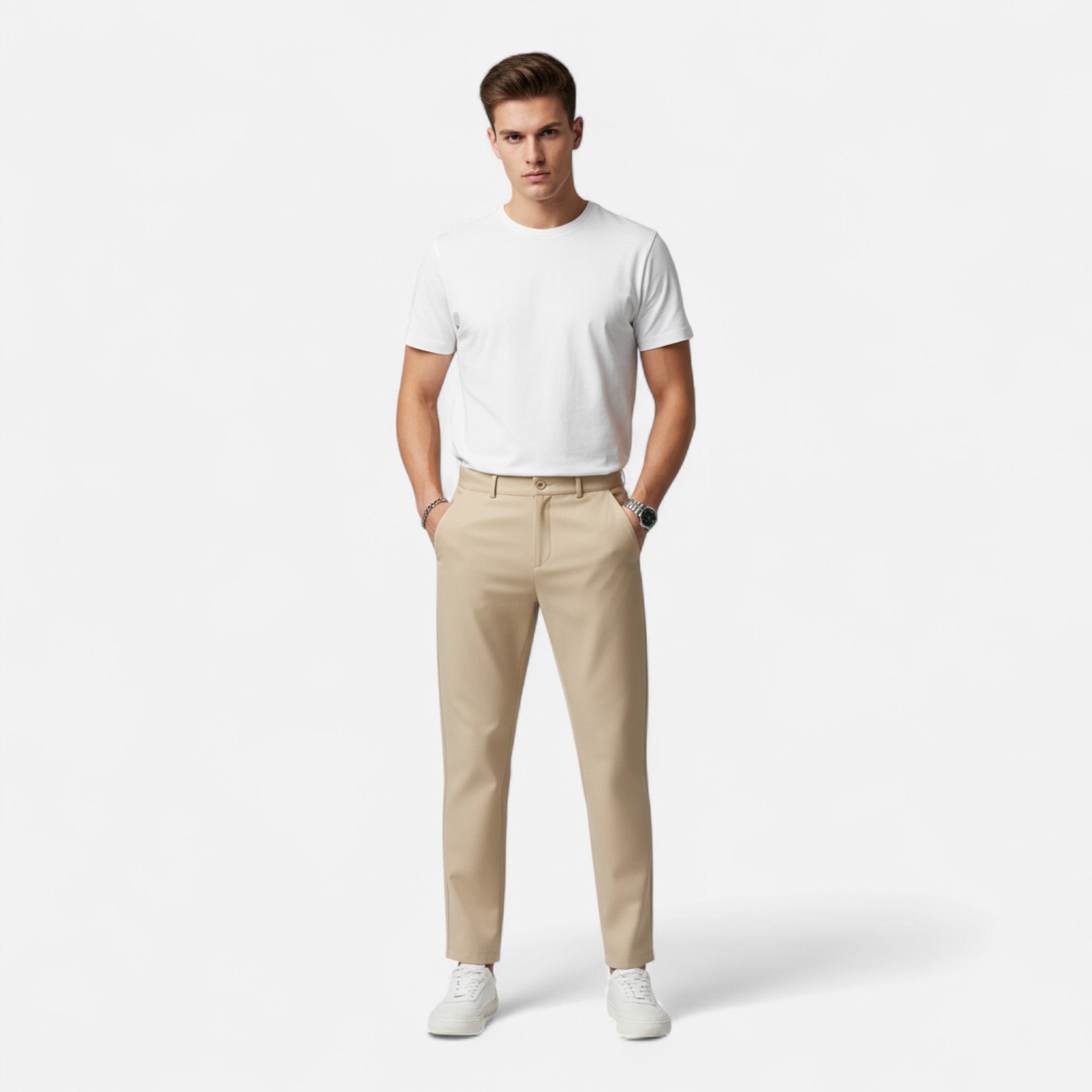 Old Fortune | Klasyczne męskie spodnie retro z paskiem