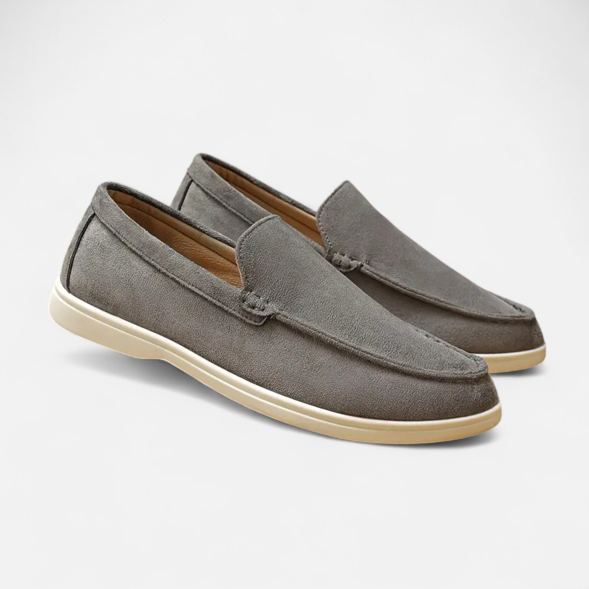 Old Fortune | Męskie Loafersy PU – Beżowo-Brązowa Klasyka Slip-On