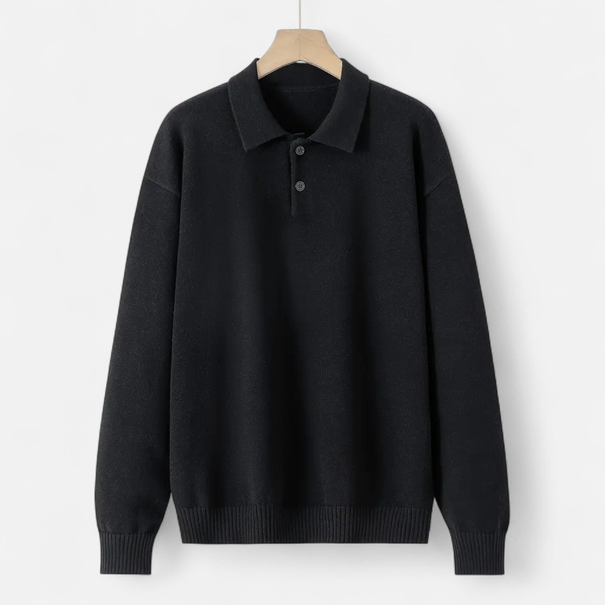 Old Fortune | Męski Sweter Polo – Guziki i Luźna Dzianina