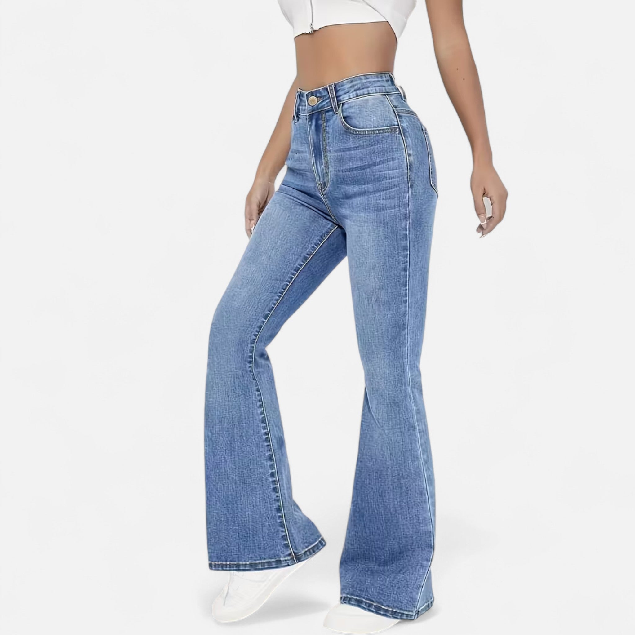 Old Fortune | Damskie Jeansy – Eleganckie Rozszerzane z Wysokim Stanem