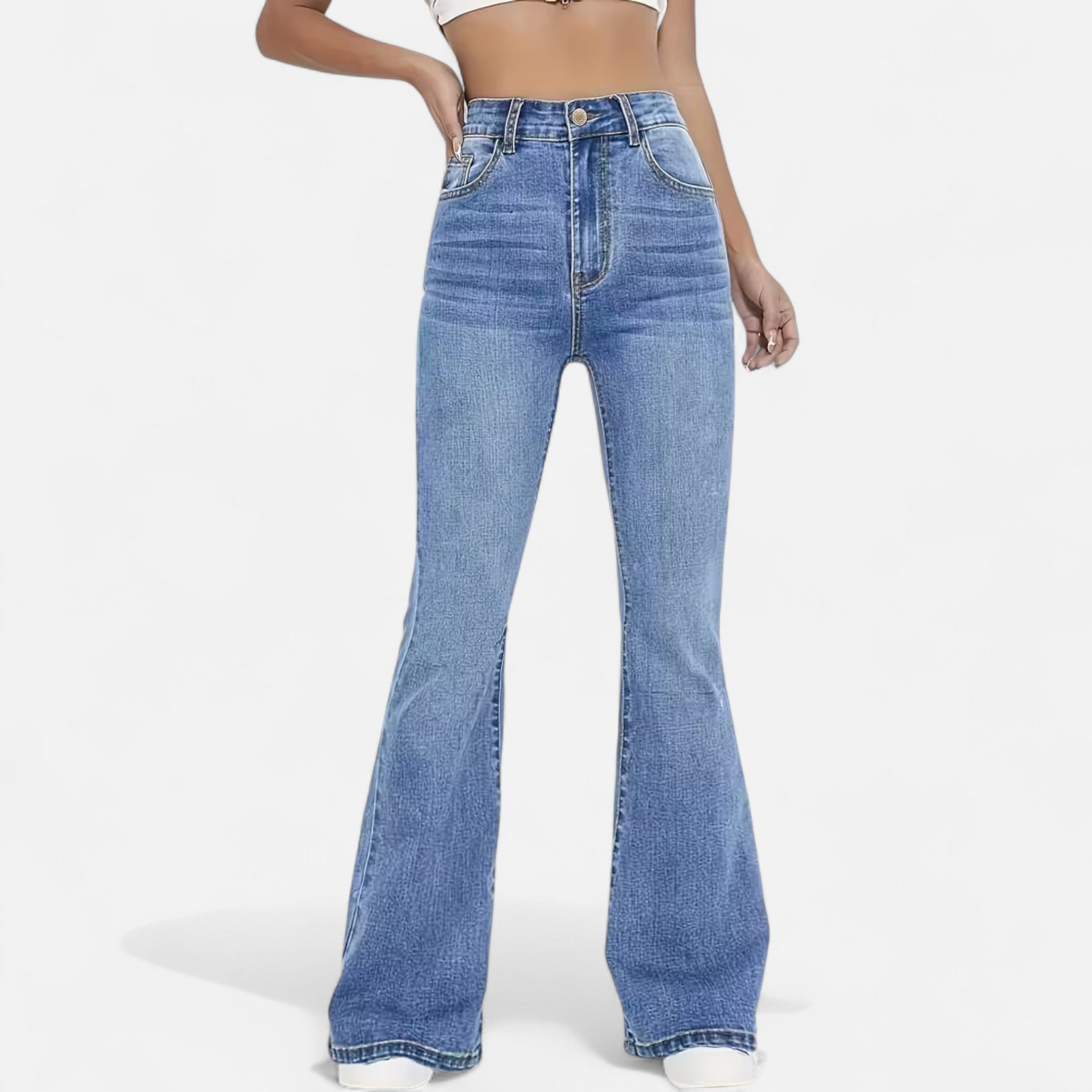 Old Fortune | Damskie Jeansy – Eleganckie Rozszerzane z Wysokim Stanem