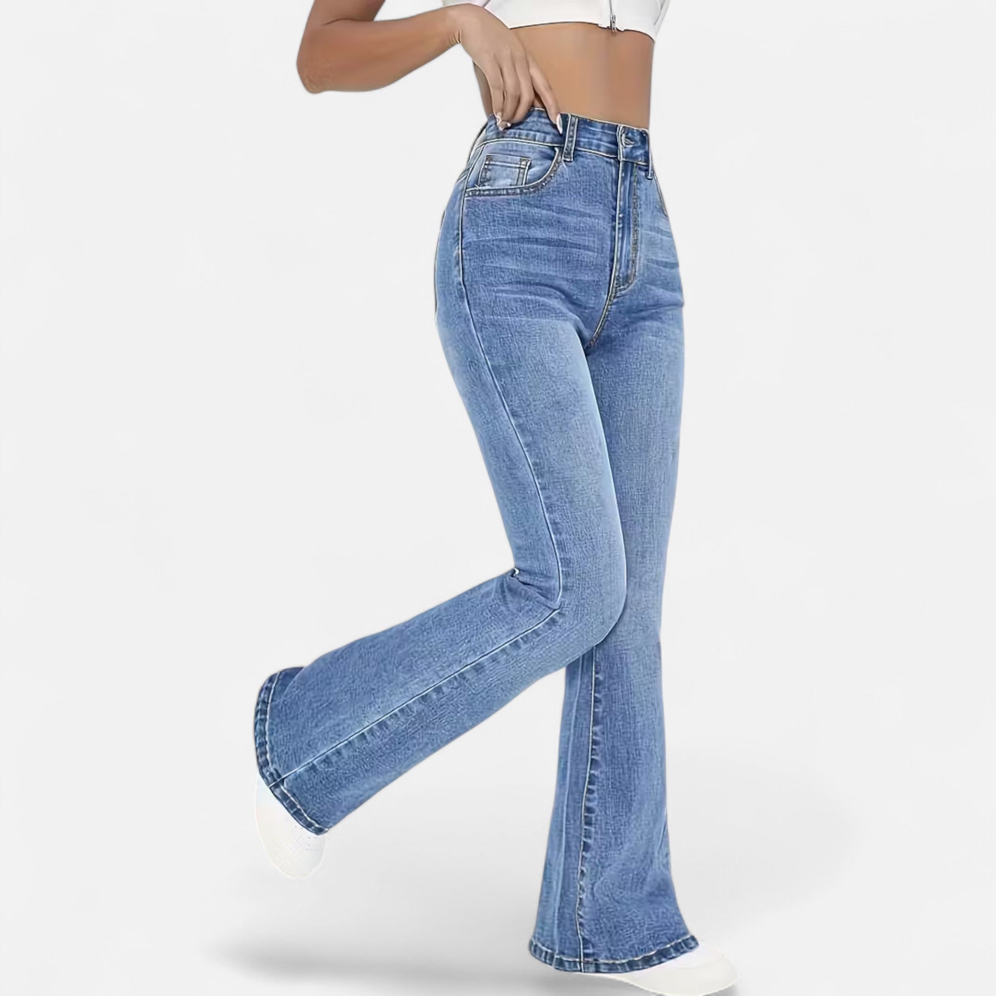 Old Fortune | Damskie Jeansy – Eleganckie Rozszerzane z Wysokim Stanem